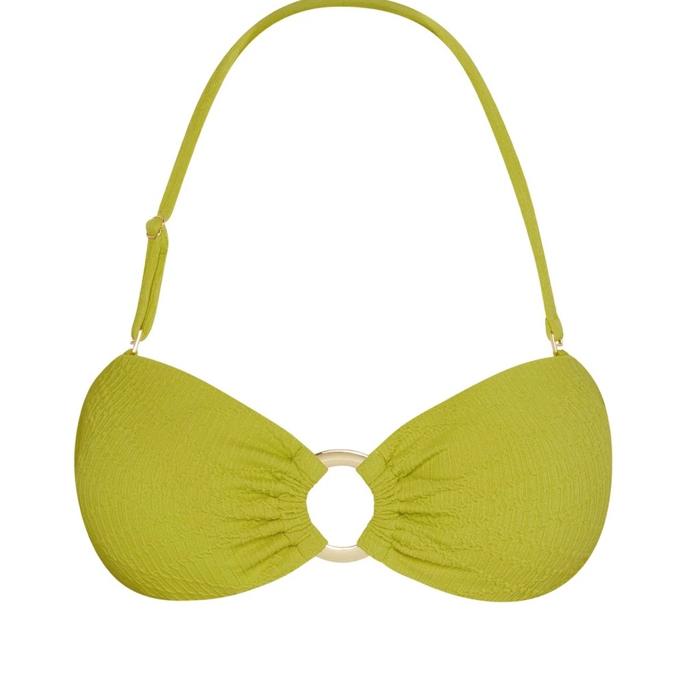 Monday Swimwear COSTA RICA BIKINI TOP - CHARTREUSE SUMMER PLAID